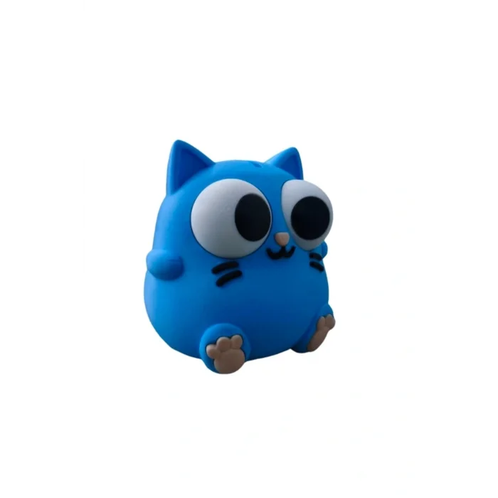 BUĞZ Eco Lounge Mavi Kedi Kumbara 16 cm – Dekoratif Para Kutusu 3D Baskı