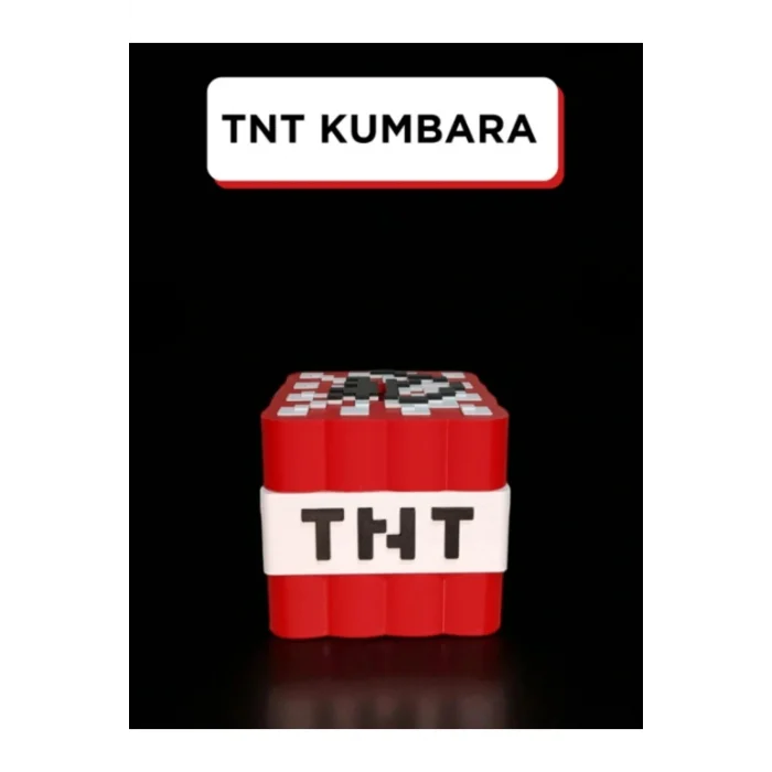 BUĞZ Eco Lounge Minecraft TNT Kumbara 10x10 – Çocuk Odası Dekoratif Hediye 3D Baskı