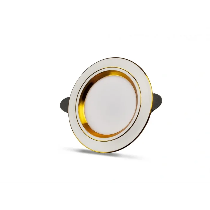 BUĞZ Eco Lounge NOAS YL38 0520 Beyaz Kasa Gold Detaylı Led Spot 5W 3 Renkli