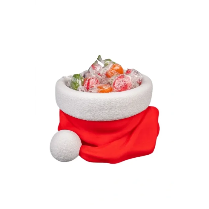 BUĞZ Eco Lounge Noel Baba Şapkası Kutu 8 cm – Şekerlik / Anahtarlık 3D Baskı
