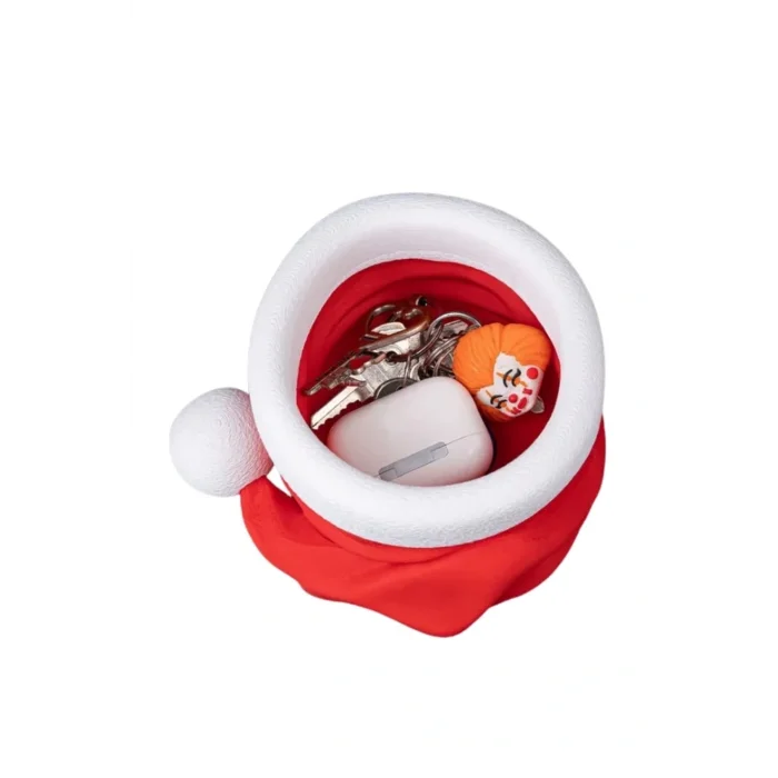 BUĞZ Eco Lounge Noel Baba Şapkası Kutu 8 cm – Şekerlik / Anahtarlık 3D Baskı