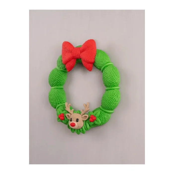 BUĞZ Eco Lounge Örgü Dokulu Geyik Kapı Süsü 21 cm – Yılbaşı Yeni Yıl Dekoru