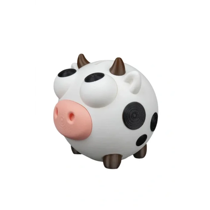 BUĞZ Eco Lounge Sevimli İnek Kumbara 13 cm – Dekoratif Para Kutusu 3D Baskı