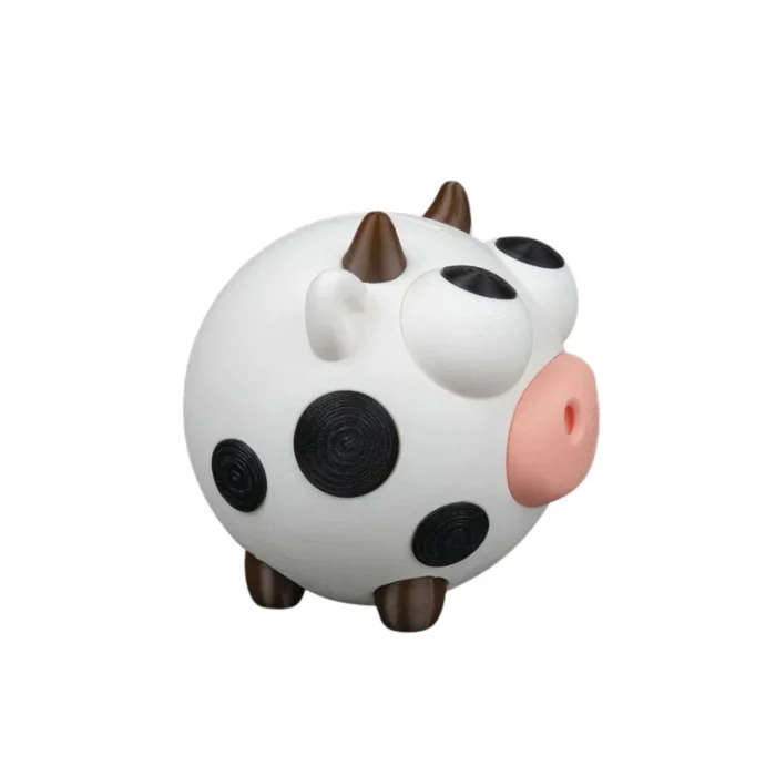 BUĞZ Eco Lounge Sevimli İnek Kumbara 13 cm – Dekoratif Para Kutusu 3D Baskı
