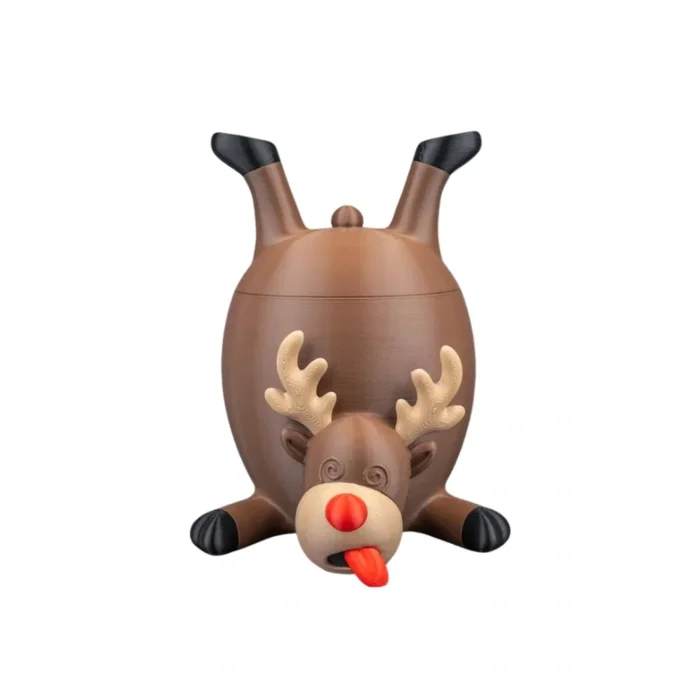 BUĞZ Eco Lounge Ters Duran Geyik Şekerlik – Komik Yılbaşı Dekoratif Saklama Kabı 20 cm