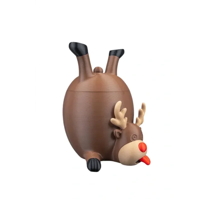 BUĞZ Eco Lounge Ters Duran Geyik Şekerlik – Komik Yılbaşı Dekoratif Saklama Kabı 20 cm