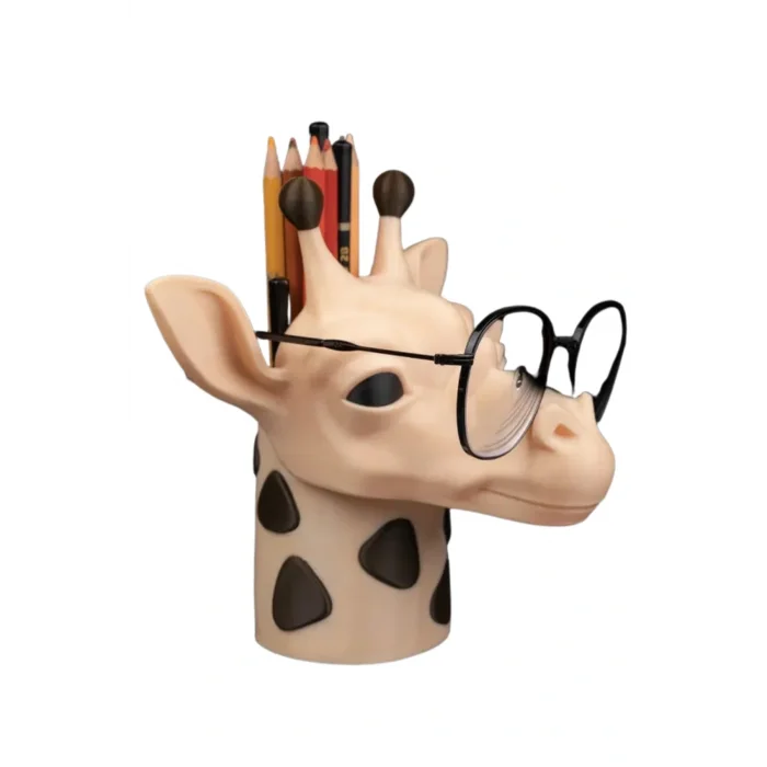 BUĞZ Eco Lounge Zürafa Kalemlik & Gözlük Standı 16 cm – Masaüstü Organizer