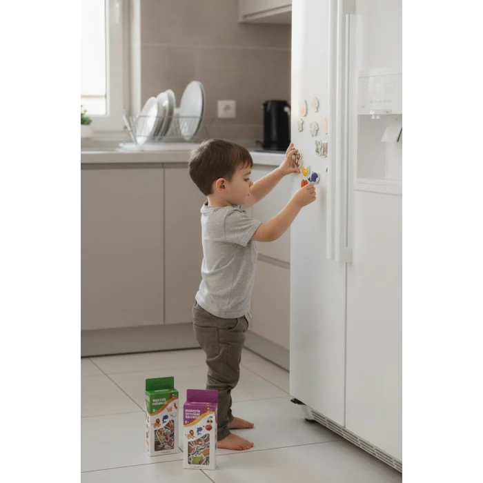 BUĞZ Eğitici Manyetik 30 Parça Hayvan ve 26 Parça Sebze-Meyve Seti