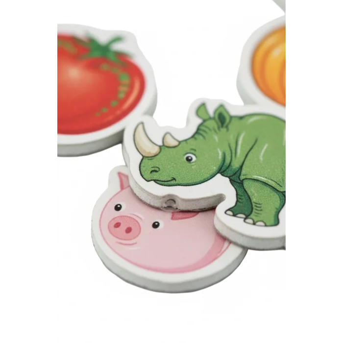 BUĞZ Eğitici Manyetik Oyuncak Seti, 30 Hayvan 26 Sebze ve Meyve Magnet