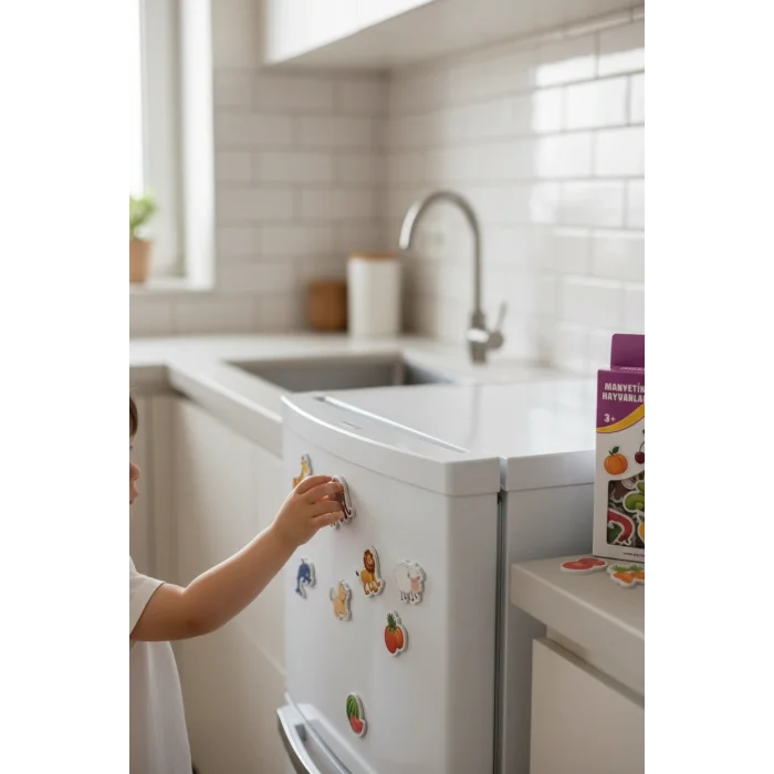 BUĞZ Eğitici Oyuncak Seti Manyetik Hayvanlar ve Sebze Meyveler 56 Parça