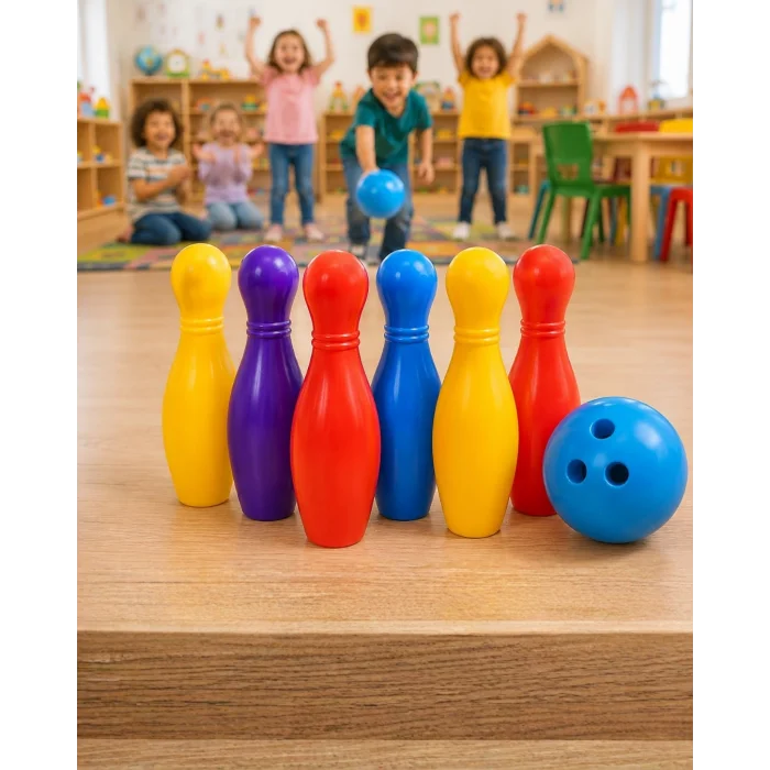 BUĞZ Eğlenceli Bowling Oyuncak Seti Çocuklar İçin Renkli Kuka ve Top