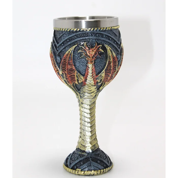 BUĞZ Ejderha Tasarımı 3D Kabartmalı Çelik Kadeh Bardak