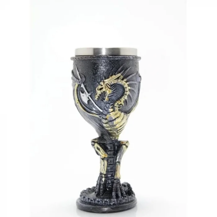  Ejderha Tasarımlı Paslanmaz Çelik Kadeh Bardak Model 2