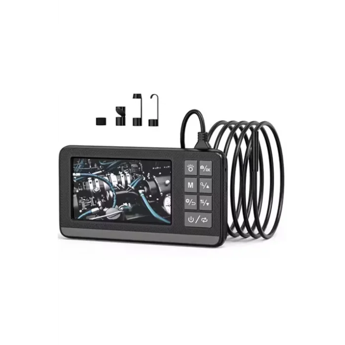 BUĞZ Ekranlı Çift Kameralı 5 Mt Sert Kablo Endoskop Kamera 8 Mm 4.3 Inc Hafıza Kart Destekli