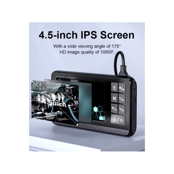 BUĞZ Ekranlı Çift Kameralı 5 Mt Sert Kablo Endoskop Kamera 8 Mm 4.3 Inc Hafıza Kart Destekli - Lisinya