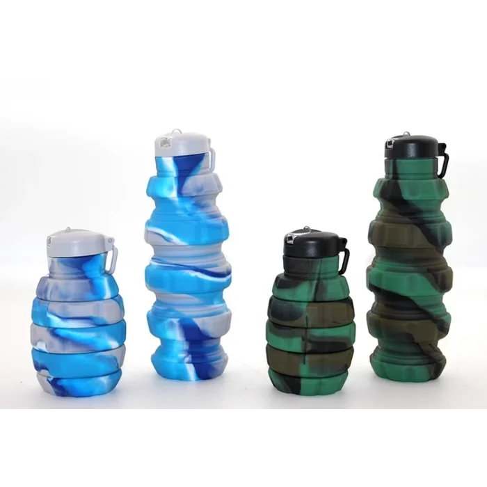 BUĞZ El Bombası Tasarımı Katlanabilir Portatif Silikon Su Şişesi 500 Ml Alk3139