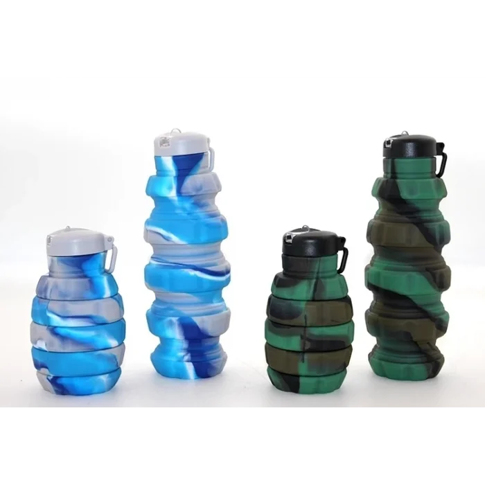 BUĞZ El Bombası Tasarımı Katlanabilir Portatif Silikon Su Şişesi 500 Ml Alk3139