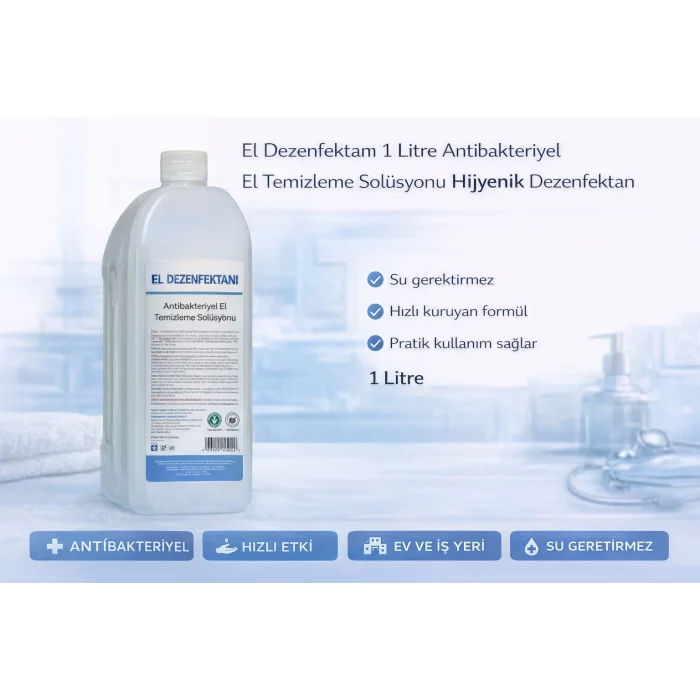 BUĞZ El Dezenfektanı 1 Litre Antibakteriyel El Temizleme Solüsyonu Hijyenik Dezenfektan 1 ADET