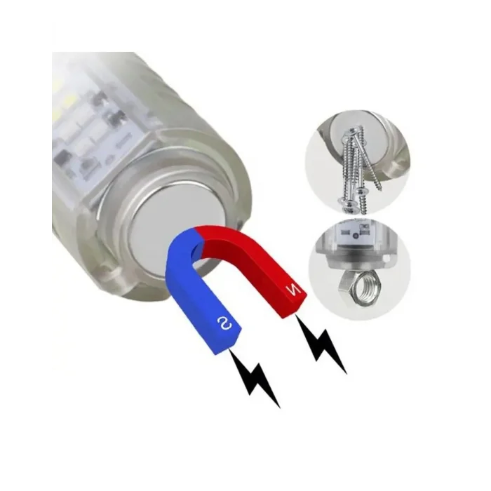 BUĞZ El Feneri 8 Mod Şarjlı Fosforlu Mıknatıslı Led El Feneri