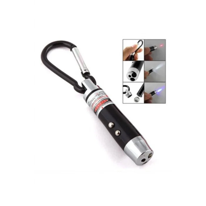 BUĞZ El Feneri Anahtarlık Işıklı Anahtarlık 3 Fonksyonlu Lazer Led Fener