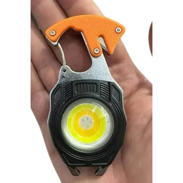  El Feneri LED Anahtarlık Çok Fonksiyonlu Mini Çakmak Özellikli