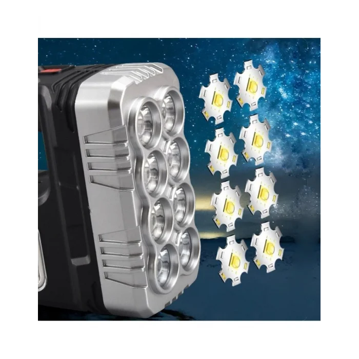 BUĞZ El Feneri Solar Panelli Ledli Powerbank Cob Fener