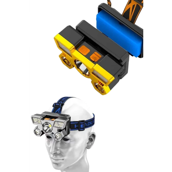  El Feneri Süper Kafa Lambası 4 Modlu 5 Led Kafa Feneri