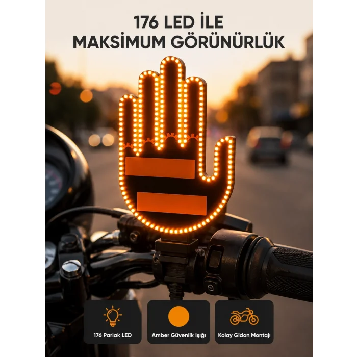 BUĞZ El Hareketiyle Kontrol Edilen 176 LED Amber Güvenlik Lambası