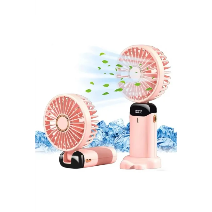 BUĞZ El vantilatörü 5 kademeli şarjlı dijital led göstergeli pembe 2 yıl garantili - Elektronik