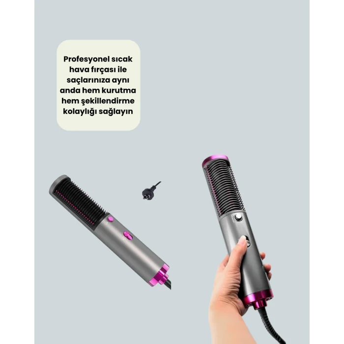 BUĞZ Elektriklenme Önleyici İyonik Saç Şekillendirme Fırçası - Lisinya