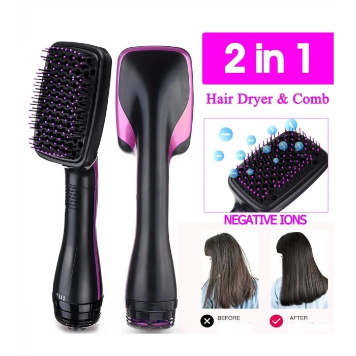  Elektrikli Hava Üflemeli 2 İn 1 Saç Düzleştirici Fön Tarağı