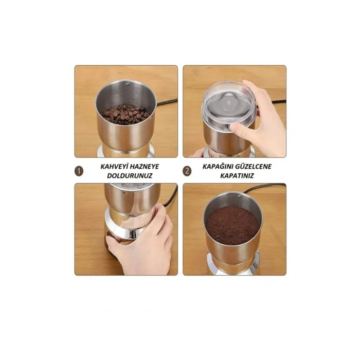 BUĞZ Elektrikli Kahve Keten Tohumu Baharat Öğütücü 2 Bıçak 150w