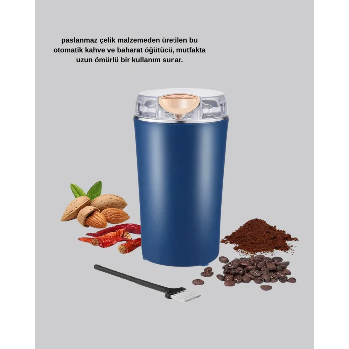 BUĞZ Elektrikli Kahve ve Baharat Öğütücü – Güçlü Motor, Paslanmaz Çelik Gövde, Kolay Temizlik - BUĞZ