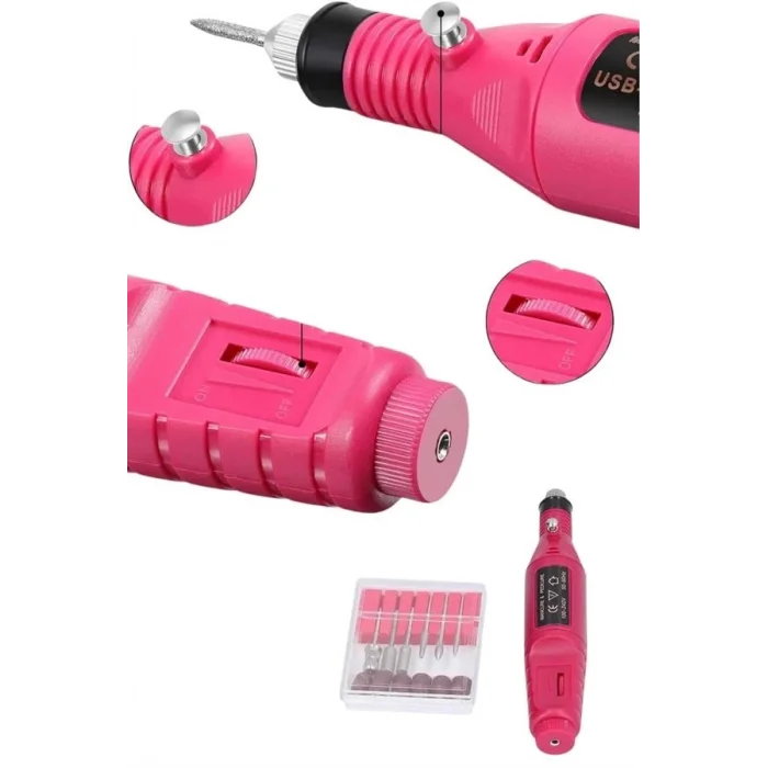  Elektrikli Profesyonel Manikür Pedikür Seti Değiştirilebilir Başlık Seçeneği
