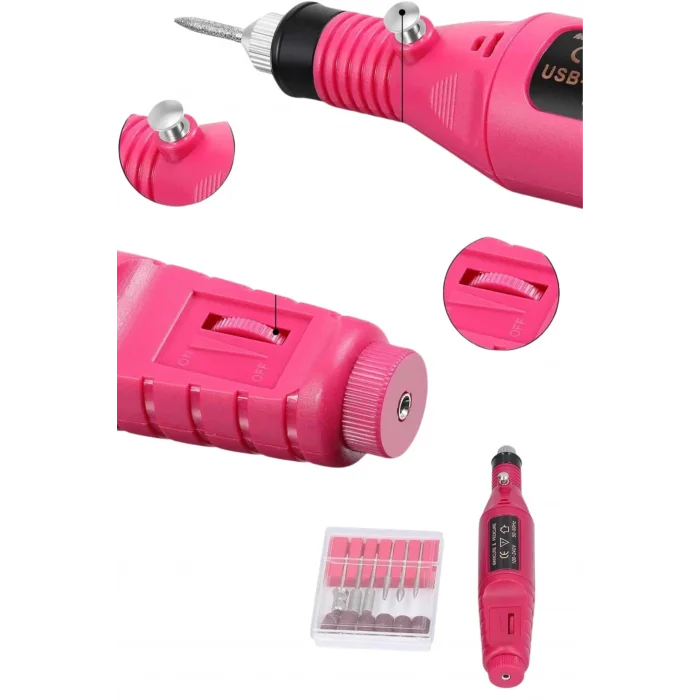  Elektrikli Profesyonel Manikür Pedikür Seti Değiştirilebilir Başlık Seçeneği