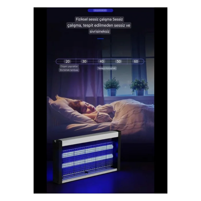 BUĞZ Elektrikli sinek öldürücü makine UV ışıklı çiftli gece lambası 8 watt - Süpermarket