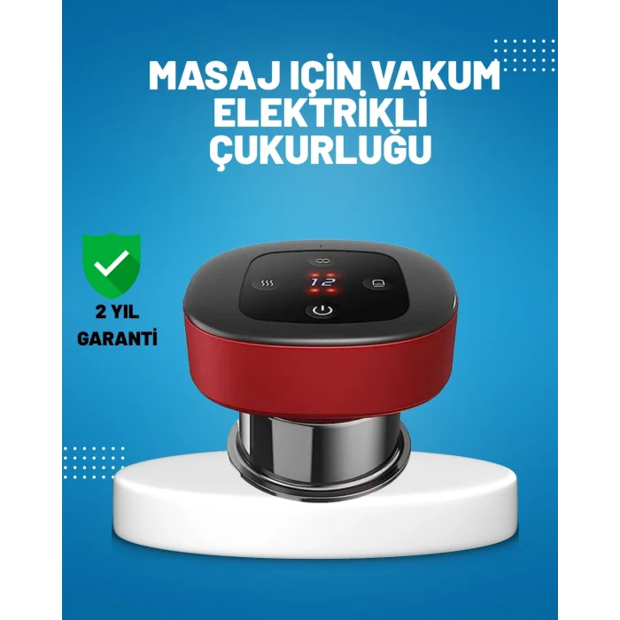 BUĞZ Elektrikli Vakumlu Çukurluk Masaj Aleti Isıtmalı ve Kırmızı Işıklı Terapi Seti