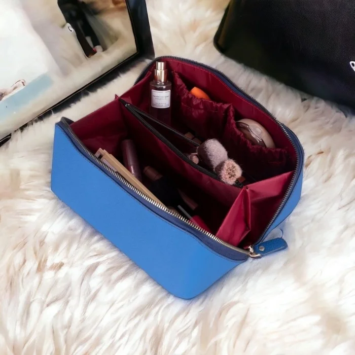  Ella Kadın Seyahat Kozmetik Bakım Makyaj Çantası Organizer Kobalt Mavi
