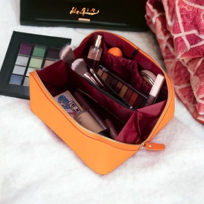  Ella Kadın Seyahat Kozmetik Bakım Makyaj Çantası Organizer Orange