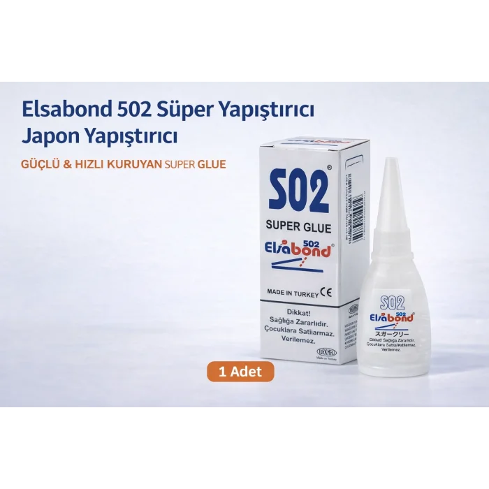 BUĞZ Elsabond 502 Süper Yapıştırıcı Japon Yapıştırıcı 20g Güçlü Hızlı Kuruyan Super Glue 1 Adet