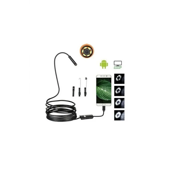 BUĞZ Endoskop Yılan Video Kamera Led’li 10 Metre 7 Mm Sert Kablo