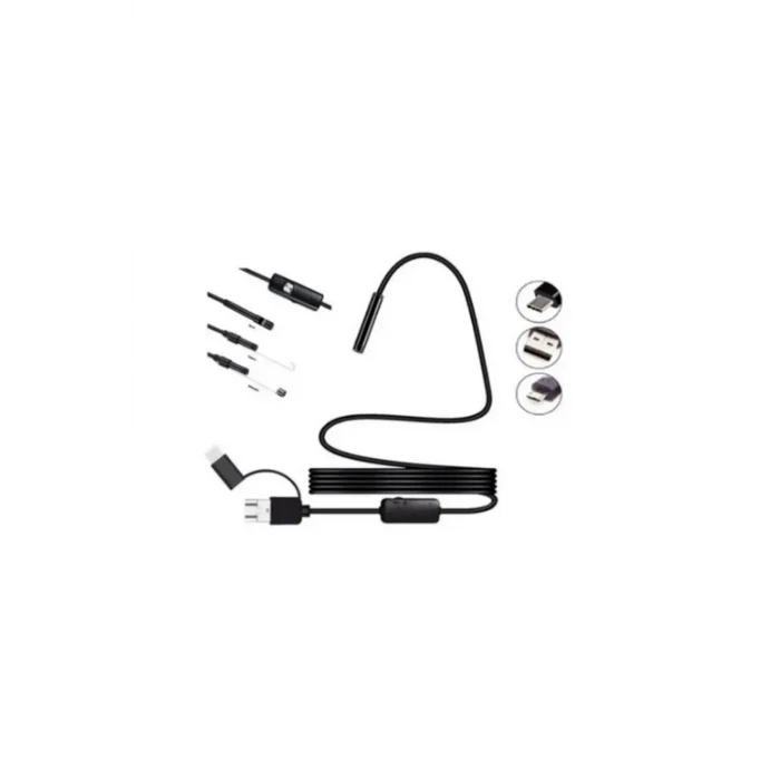 BUĞZ Endoskop Yılan Video Kamera Led’li 10 Metre 7 Mm Sert Kablo