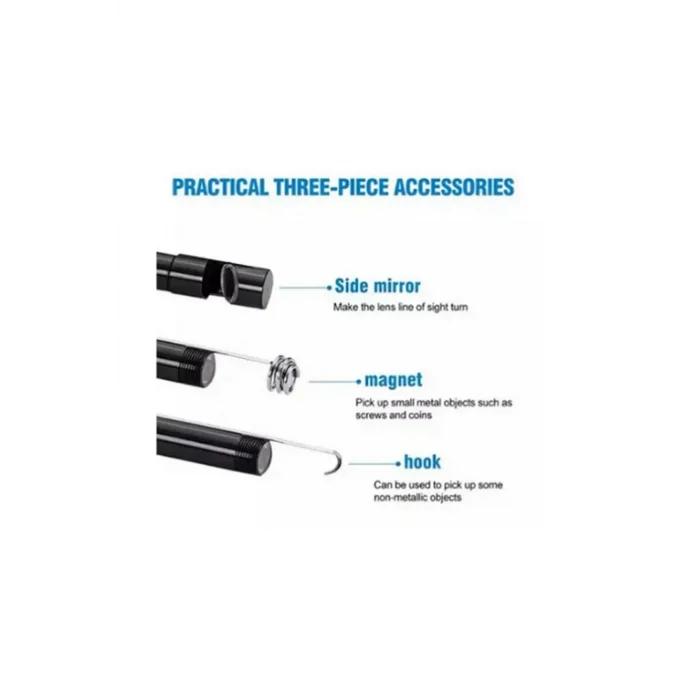 BUĞZ Endoskop Yılan Video Kamera Led’li 10 Metre 7 Mm Sert Kablo