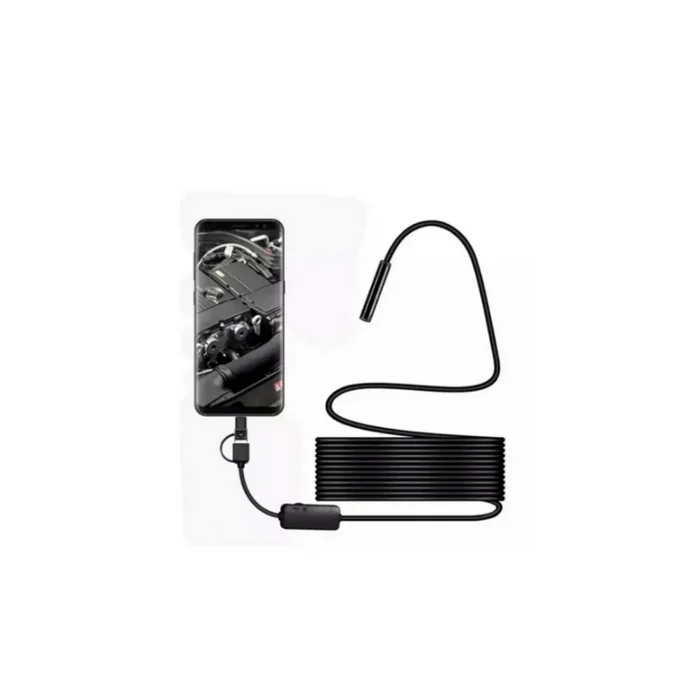 BUĞZ Endoskop Yılan Video Kamera Led’li 5 Metre 7 Mm Sert Kablo Yüksek Kaliteli Stereo