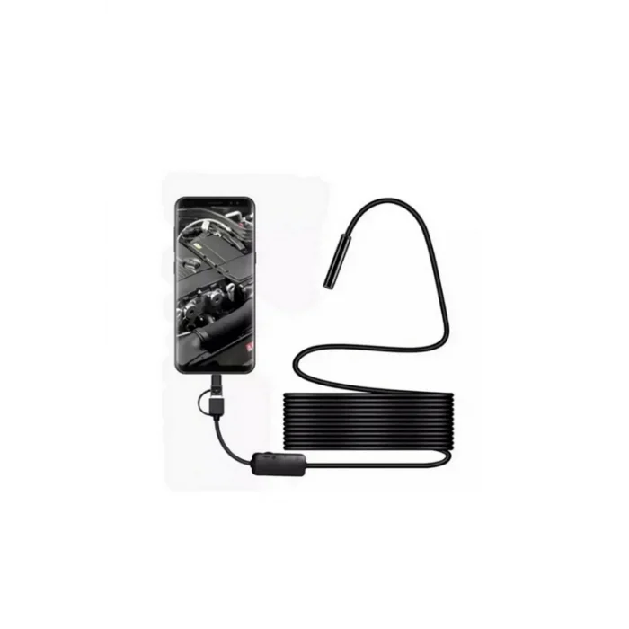 BUĞZ Endoskop Yılan Video Kamera Led’li 5 Metre 7 Mm Sert Kablo Yüksek Kaliteli Stereo