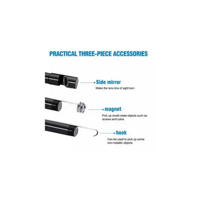 BUĞZ Endoskop Yılan Video Kamera Led’li 5 Metre 7 Mm Sert Kablo Yüksek Kaliteli Stereo - Lisinya