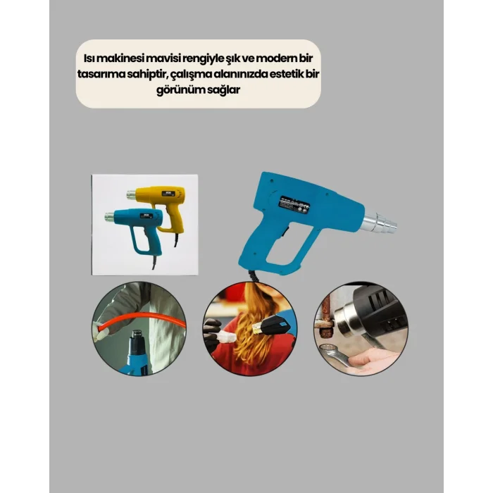 BUĞZ Endüstriyel 2000W Isı Tabancası Plastik Boru Lehim Boya Çıkarma - BUĞZ