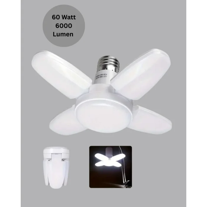 BUĞZ Enerji Tasarruflu LED Ampül 60 Watt 4 Kollu Beyaz Işık Yeni Nesil