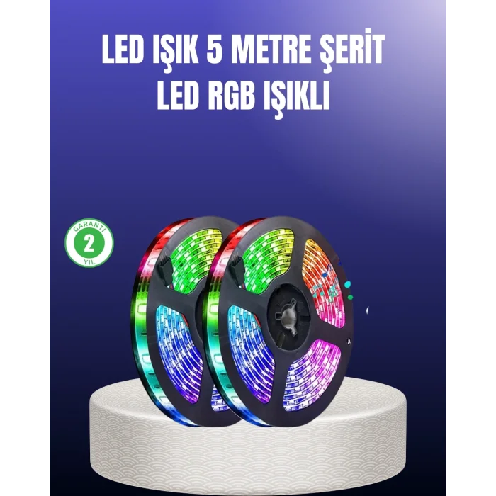  Enerji Tasarruflu RGB Şerit LED 5 Metre