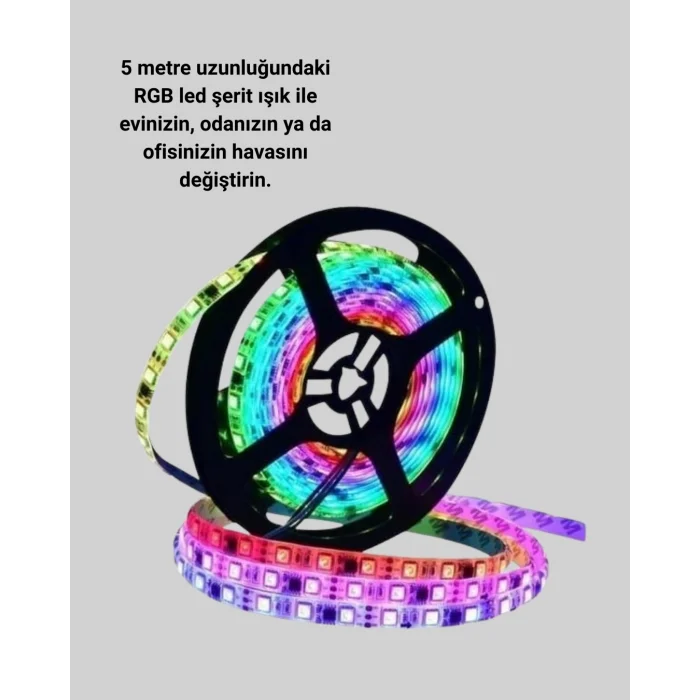  Enerji Tasarruflu RGB Şerit LED 5 Metre